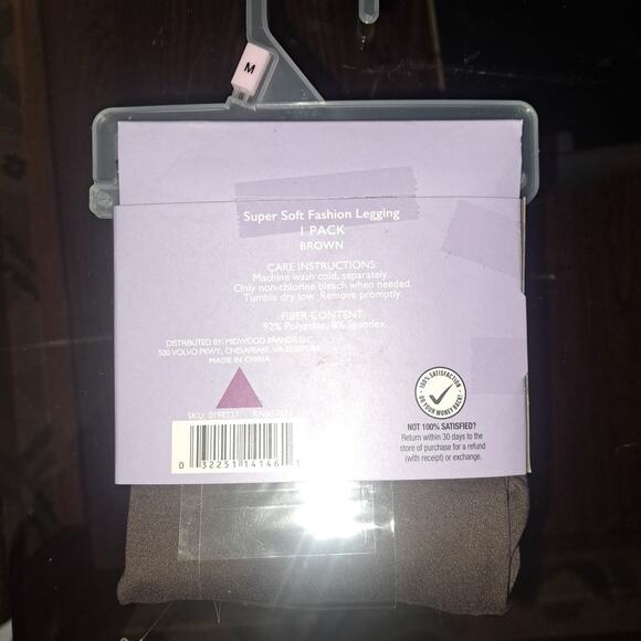 New Ladies Brown Super Soft Fashion Leggings Size Medium - Picture 6 of 6